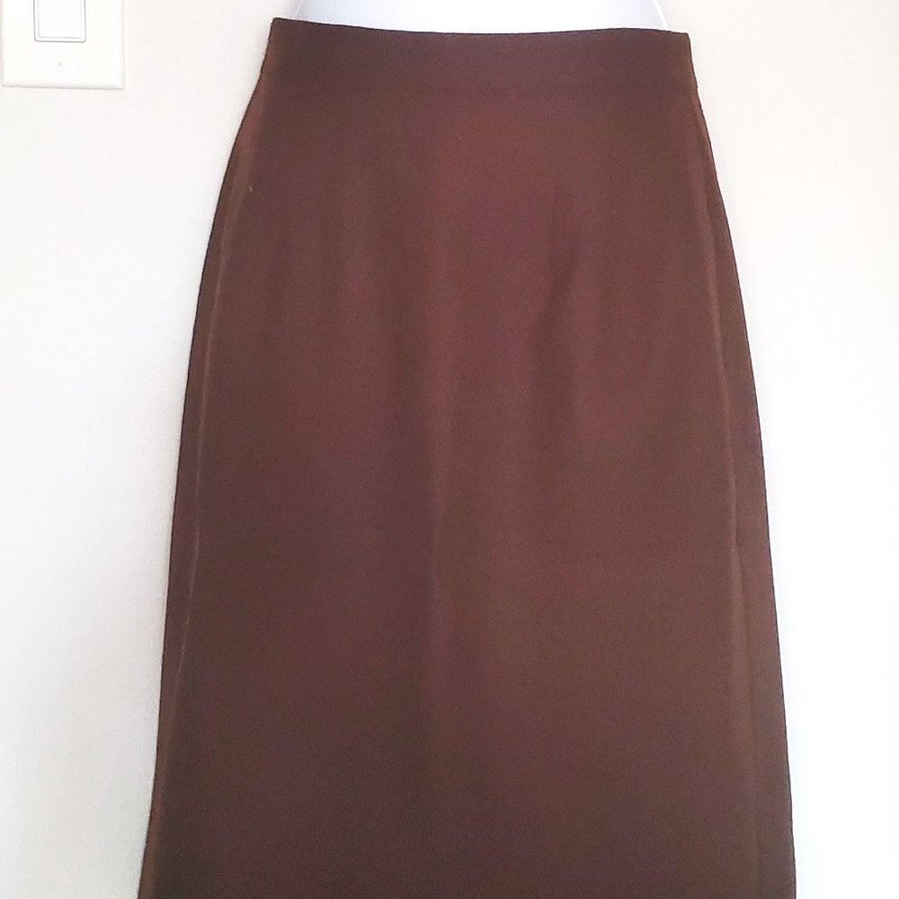 Vintage Briggs NY Brown Wool Pencil Skirt